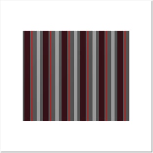 Red and Grey Stripe Pattern Posters and Art